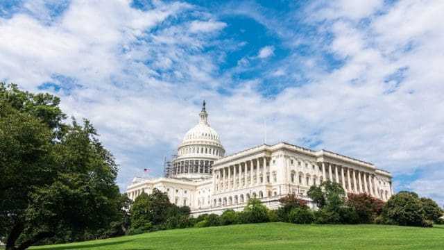 View of the United States Capital Building. Washington DC