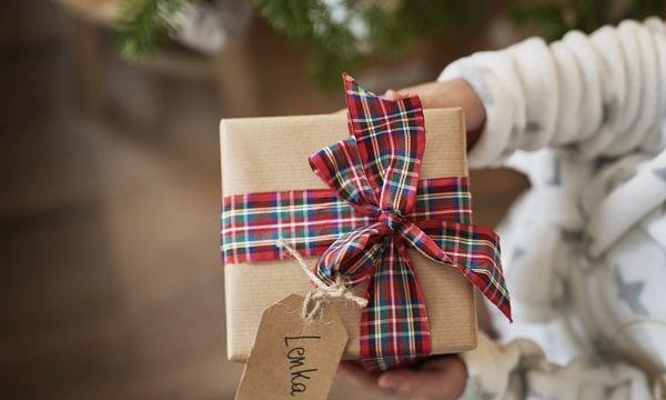 Close up of Christmas presents