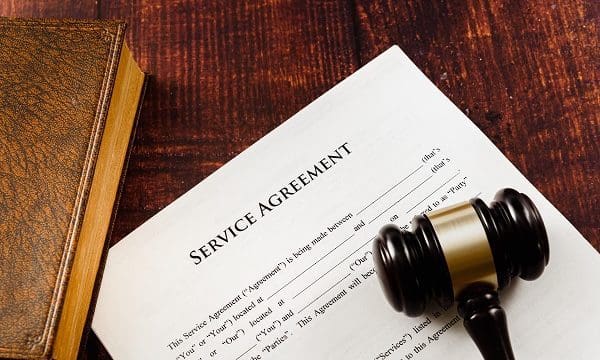 Service agreement with abusive clauses brought to court in a lawsuit.