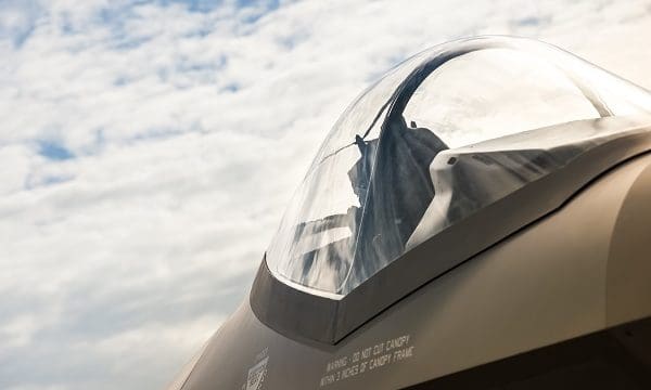 closeup of a military jet fighter canopy