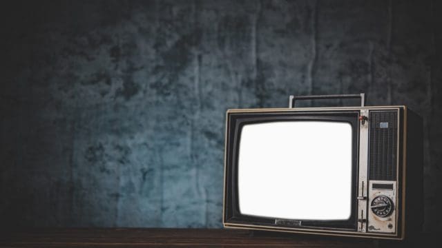 still life with Retro old TV.