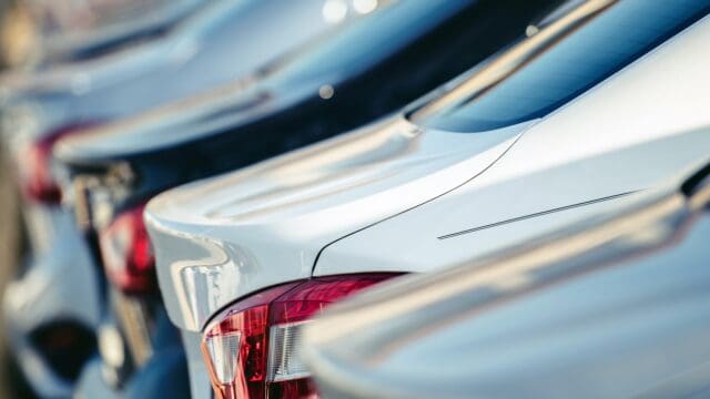 Vehicles Dealer Lot. Automotive Transportation Industry Concept.
