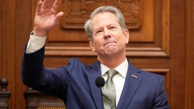 Kemp acknowledges lawmakers and others Thursday during his state-of-the-state speech. (SRN NEWS/AP file photo)