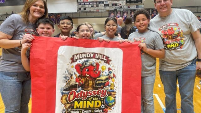Mundy Mill Academy. The Team: Lila, Ashton, Areli, Zoee, James, Emanuel, and Evie
and coaches: Alan Remes and Melinda Holtzclaw (GCSS photo)