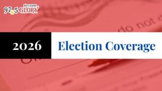 2026 Elective Coverage with station logo and voter ballot in the background.