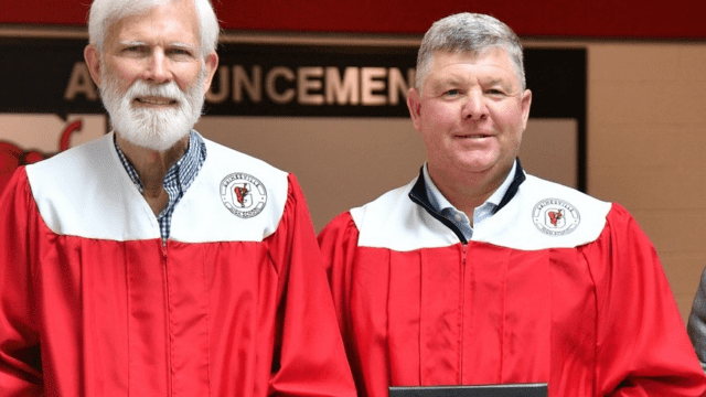 Dr. Robert Bruner, L, Bryson Worley (Gainesville City School System photo)