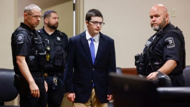 Colt Gray enters a Barrow County courtroom Monday for the second day of his sentencing hearing. (SRN NEWS/AP photo)