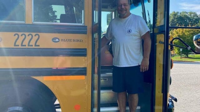 Don Sims is a veteran bus drive for Hall County Schools who is entering his sixth year this year as a drive. (97.5 Glory FM file photo)
