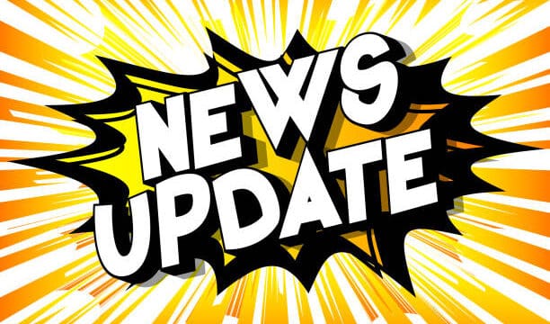 News Update - Comic book style word on abstract background.